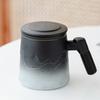 Taza de cerámica con degradado, taza de té, taza de separación de té, taza con tapa, taza de oficina, taza de cerámica con filtro