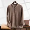 Outono e Inverno 2026 Novo Estilo Gola Polo Caxemira Masculino Casual de Negócios Suéter Pulôver Camisa Base de Malha Masculina