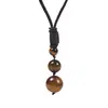 Venta Caliente Transfronteriza Amazon Colgante de Ojo de Tigre de 16MM Collar Colgante de Obsidiana Natural Amatista Venta al por Mayor
