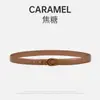 Cinturón de Cuero Genuino Estilo Retro Hong Kong para Mujer Diseño de Nicho Sentido del Diseño Hebilla Metálica en C Cintura Versátil para Faldas Pantalones Cinturón Decorativo