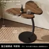 Mesa de Café Pequeña Creativa para Balcón, Mesa Lateral para Sofá de Sala de Estar, Mesa Redonda para Apartamento Pequeño, Mesita de Noche Moderna Estilo Crema, Estante de Almacenamiento
