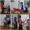Máscara de Héroe de Voz Brillante para Niños, Halloween, Palo de Luz, Capa, Puesto de Armas, Accesorios, Venta al por Mayor