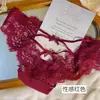 Calcinha Sexy Renda Roxa Puro Desejo para Mulheres 2025 Nova Renda Fina Malha Francesa Vazada Calcinha Feminina