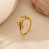 Anillo de Rama de Pájaro Artístico Estilo Ins de Moda Transfronterizo Personalidad de Nicho Creativo Anillo de Colibrí con Corona