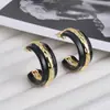 Brincos Europeus e Americanos Retrô de Nicho com Pingente de Óleo em Formato de C Leve Luxo Sensação de Alto Padrão Personalidade Exagerada Brincos Elegantes Brincos para Mulheres