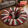 Alfombra Redonda de Cristal y Terciopelo para Suelo de Navidad Transfronteriza, Alfombra Decorativa Festiva de Papá Noel para Sala de Estar, Manta Resistente a Manchas para Sofá, Dormitorio