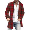 Comercio Exterior Otoño e Invierno Nuevo Abrigo de Lana Estampado Retro de Cuello Alto para Hombre Abrigo Casual para Hombre