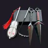 Periférico de Anime Naruto Conjunto de Armas Uchiha Madara Ventilador de Chama Foice Modelo Enfeites Artesanato de Metal Enfeites