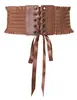Em estoque Feminino cintura borla cadarço emagrecedor cinto renda largo cintura laço moda cinto decorativo