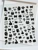 Calcomanías para Uñas de Estrella de Cinco Puntas de Celebridad de Internet Clásico Blanco y Negro Color Puro Recortadas Calcomanías de Estrella Decoración de Uñas DIY con Dorso Adhesivo