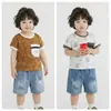 Traje de Verano con Estampado de Oso Estrella con Mangas Cortas para Bebé Niño 2026 Ropa de Verano para Bebé Conjunto de Dos Piezas para Niños Tendencia