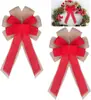 Decoração de Festa para Interior e Exterior Suprimentos de Natal Laço de Algodão Recheado Estrutura de Algodão Recheado Laço com Borda Dourada Decoração Pendente