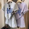 Traje Deportivo Casual para Estudiantes, Shorts Sueltos de Manga Corta con un Conjunto Completo de Trajes de Verano de Dos Piezas a la Moda para Mujer