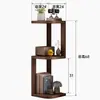 Estante de Livros de Madeira Maciça Rack de Armazenamento Rack de Exibição de Chão para Casa Estante Simples para Quarto Rack de Armazenamento Integrado de Canto Suporte de Flores