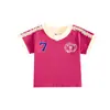 Camiseta de Manga Corta para Niña Anguyuanbao Verano 2026 Nuevo Estilo Niños Bebé Color de Contraste Ajustada Top de Media Manga