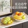 Nuevo Plato de Frutas con Forma de Flor de Color Diamante para Uso Doméstico, Bandeja Expositora de Frutas y Bocadillos, Bandeja de Bocadillos de Fruta Seca para Recepción, Cesta de Frutas y Plato de Frutas