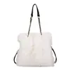 Nova bolsa peluda para mulheres, bolsa de ombro casual outono/inverno, bolsa tiracolo de grande capacidade, bolsa tote para o dia a dia, bolsa simples de pelúcia