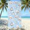 Toalla de Playa con Estampado de Perro Pudín de Sanrio, Absorbente de Agua, Secado Rápido, Fibra Ultrafina, Toalla de Baño para Vacaciones, Directo de Fábrica