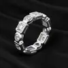 Anillo de Plata de Ley S925 de 3.5 mm con Moissanita, Modelo Nuevo de Venta Caliente Transfronterizo Europeo y Americano, con Diseño de Nicho, a la Moda, Lujo Ligero y Versátil