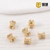 Ouro 18K micro incrustado zircônia contas espaçadoras cintura pequena banhado a ouro porta-flores oco frente e verso dyi feito à mão pulseira elo de estrada