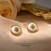 Pendientes de Botón de Nuevo Estilo Pendientes de Botón de Moda para Viajar Pendientes de Lujo Ligero de Gama Alta Pendientes de Botón Retro Franceses Pendientes para Mujer