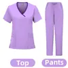 Aliexpress Roupa para Lavar à Mão Conjunto Dividido Manga Curta Roupa para Lavar à Mão Feminina Roupa de Trabalho para Dentista Uniformes Médicos