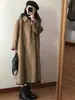 Abrigo de Lana para Mujer 2025 Otoño e Invierno Nuevo Abrigo de Lana Vintage Estilo Hepburn Petite Coreano de Longitud Media Ropa de Abrigo
