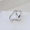 Anillo de perla de amor de plata esterlina 925 transfronterizo de Europa y Estados Unidos para mujer, diseño de nicho de lujo ligero, adornos de plata vacíos de bricolaje que no se desvanecen