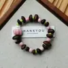 Pulsera de Grano de Café de Cerámica Jingdezhen, Refrescante y que no se decolora, Joyería de Alta Gama para Mujer, Accesorio Versátil de Nuevo Estilo Chino, Mayoreo