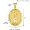 L90 Accesorios para Joyería DIY Vintage Europeo y Americano Encaje de Esmalte con Diamantes Colgante Redondo Chapado en Oro Accesorios para Collares Hechos a Mano