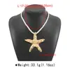 N13540 Nuevo Collar Colgante de Estrella de Mar de Resina Transparente Acrílica con Cuentas Estilo Oceánico Esmalte Goteado para Mujeres