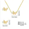 Set de Personalidad de Diseño de Nicho de Lujo Ligero Francés Dulce Fresco Moda Mariposa Tachonada de Diamantes Aretes Sensación de Alta Gama