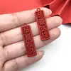 30 Estilo Chinês Vermelho Bênção Caractere Chinês DIY Acessórios de Joia Feliz Ano Novo Pingente de Paz Acessórios de Ano Novo