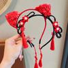 Ano Novo estilo chinês joias infantis simulação trançado headband bonito festivo borla flor headband Ano Novo estilo acessórios de cabelo