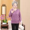 Cárdigan de punto fino de otoño para personas de mediana edad y ancianos, suéter para mujer de 50 años, 60 años, ropa superior para madre, abrigo para abuela de primavera y otoño
