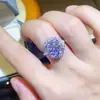 Anel de diamante moissanite de luxo leve 5 quilates cor D oito corações oito setas temperamento de luxo anel de diamante feminino mais vendido ovo de pombo Diamante