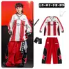 Ropa de Street Dance para Niños Ropa Fresca y Moderna Rayas Rojas 03 Ropa de Presentación Conjunto para Niños hiphop Ropa de Presentación para Niñas