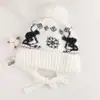 Nuevo gorro de punto Fair Isle para otoño e invierno, estilo coreano, diseño que adelgaza la cara, engrosado para abrigar, gorro de punto que cubre las orejas