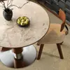 Mesa de Comedor Bauhaus Monet Garden Pizarra Madera Maciza Via Mesa Redonda Diseñador de Hogar Estilo Mid-Century Combinación de Mesa y Sillas de Comedor