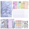 Agenda A5 de piel con patrón de mármol transfronterizo, cuaderno organizador de efectivo, presupuesto de ahorros, con logo personalizado