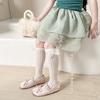 Calcetines para Niñas Nuevos de Malla Hueca con Lazo Calcetines de Tubo Medio Calcetines Blancos Dulces Estilo Chanel para Niños Calcetines de Princesa Verano