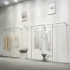 Estante de Exhibición para Tienda de Ropa Estante de Ropa Plateado Montado en la Pared Estante de Exhibición Montado en la Pared Estante para Tienda de Ropa de Mujer Colgador de Ropa