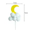 Pacote com 10 Decorações de Bolo Estrela Lua Bola de Pelo Nuvem Inserção Balão Arco-Íris Decoração de Mesa de Sobremesa de Aniversário