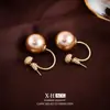Brincos de Pérola Geométricos Agulha de Prata Brincos com Design de Linha Dupla de Luxo Leve Francês Brincos Femininos Versáteis da Moda