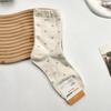 Calcetines de Algodón para Mujer con Lazo de Encaje Calcetines Coreanos Calcetines de Algodón de Cintura Media Kiki Otoño Nuevo Estilo Preppy Ins Calcetines de Niña