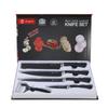 Juego de Cuchillos de Cocina Transfronterizo Juego de 5 Piezas con Mango de Herradura, Patrón de Diamante, Cuchillo Antiadherente, Juego de Cuchillos Pequeños de Cocina, Multifuncional para Uso Doméstico