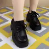 Zapatos de Cuero de Suela Blanda Antideslizante de Suela Gruesa para Aumentar la Altura para Mujer, Venta Caliente, Ligeros, Suaves, Nuevos de Otoño 2026, Casuales, Cómodos, con Cordones, Zapatos Individuales para Mujer