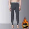 Roupa íntima térmica masculina com forro de fleece, camada base para outono/inverno, quente e resistente ao frio, espessada para aquecimento extra, atacado