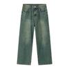 Calça Reta Wide Leg Colorida Retro em Sarja nirben Edição Reta Solta Jeans Branco Lavado para Homens e Mulheres
