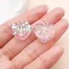 Estilo Europeo y Americano Estilo Ins Rosa Dulce Colgante de Dibujos Animados Resina Fresa Oso Encanto Pulsera Collar Accesorios Productos Transfronterizos